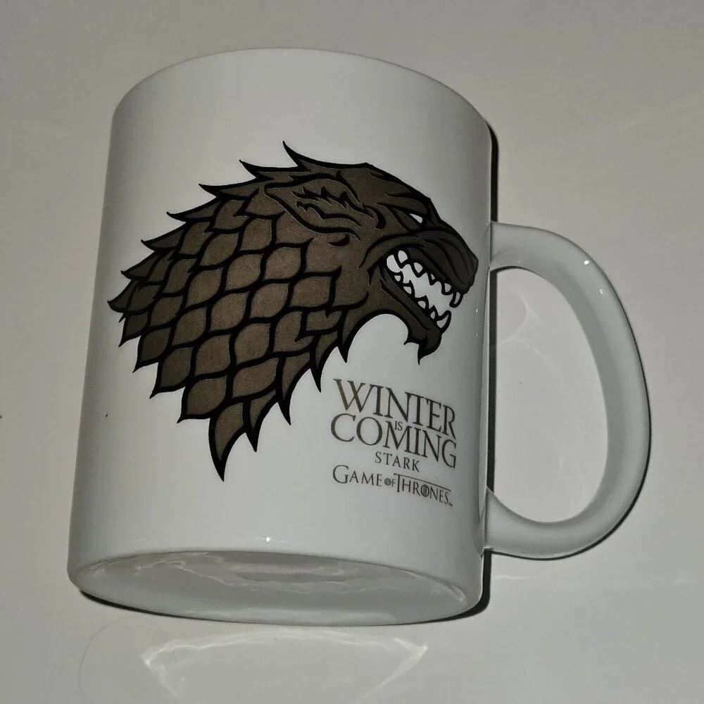 Game of Thrones Winter Is Coming Mug White Brown House Stark Sigil